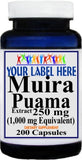 Private Label Muira Puama Extract Equivalent 1000mg 200caps Private Label 12,100,500 Bottle Price