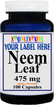 Private Label Neem Leaf 475mg 100caps Private Label 12,100,500 Bottle Price