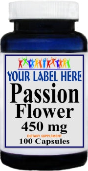 Private Label Passion Flower 450mg 100caps Private Label 12,100,500 Bottle Price