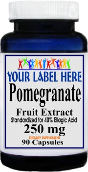 Private Label Pomegranate Extract 250mg 90caps Private Label 12,100,500 Bottle Price