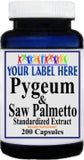 Private Label Pygeum and Saw Palmetto Standardized Extract 100caps or 200caps Private Label 12,100,500 Bottle Price