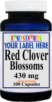 Private Label Red Clover Blossoms 430mg 90caps Private Label 12,100,500 Bottle Price