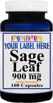 Private Label Sage Leaf 900mg 100caps Private Label 12,100,500 Bottle Price