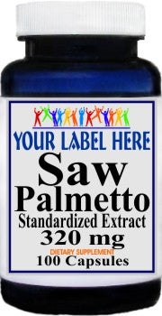 Private Label Saw Palmetto Standardized Extract 320mg 100caps or 200caps Private Label 12,100,500 Bottle Price