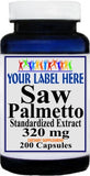 Private Label Saw Palmetto Standardized Extract 320mg 100caps or 200caps Private Label 12,100,500 Bottle Price