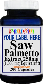 Private Label Saw Palmetto Extract Equivalent 1000mg 200caps Private Label 12,100,500 Bottle Price