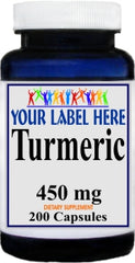Private Label Turmeric 450mg 200caps Private Label 12,100,500 Bottle Price
