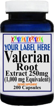 Private Label Valerian Root Extract Equivalent 1000mg 200caps Private Label 12,100,500 Bottle Price