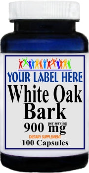 Private Label White Oak Bark 900mg 100caps Private Label 12,100,500 Bottle Price