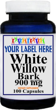 Private Label White Willow Bark 900mg 100caps Private Label 12,100,500 Bottle Price
