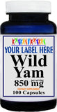 Private Label Wild Yam Root 850mg 100caps Private Label 12,100,500 Bottle Price