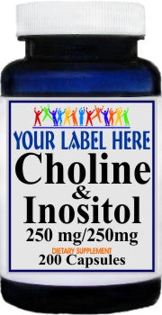Private Label Choline & Inositol 200caps Private Label 12,100,500 Bottle Price