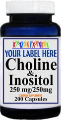 Private Label Choline & Inositol 200caps Private Label 12,100,500 Bottle Price