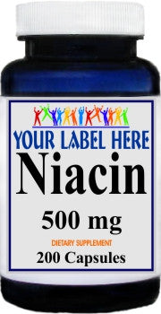 Private Label Niacin 500mg 200caps Private Label 12,100,500 Bottle Price
