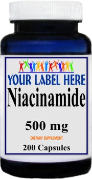 Private Label Niacinamide 500mg 200caps Private Label 12,100,500 Bottle Price
