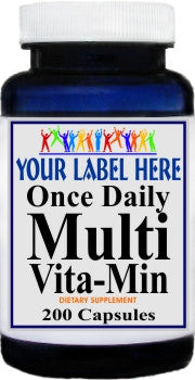 Private Label Once Daily Multi-Vita-Min 200caps Private Label 12,100,500 Bottle Price