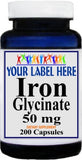 Private Label Iron Glycinate 50mg 200caps Private Label 12,100,500 Bottle Price