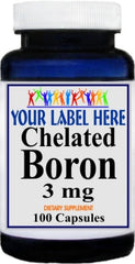 Private Label Chelated Boron 3mg 100caps or 200caps Private Label 12,100,500 Bottle Price