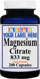 Private Label Magnesium Citrate 833mg 100caps or 200caps Private Label 12,100,500 Bottle Price