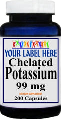Private Label Chelated Potassium 99mg 200caps Private Label 12,100,500 Bottle Price
