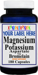 Private Label Magnesium Potassium Aspartate and Bromelain 180caps Private Label 12,100,500 Bottle Price