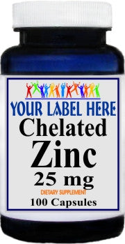 Private Label Chelated Zinc 25mg 200caps Private Label 12,100,500 Bottle Price