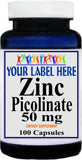 Private Label Zinc Picolinate 25mg 100caps or 200caps Private Label 12,100,500 Bottle Price