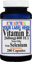 Private Label Vitamin E with Selenium 200caps Private Label 12,100,500 Bottle Price