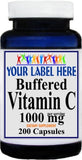 Private Label Buffered Vitamin C 1000mg 100caps or 200caps Private Label 12,100,500 Bottle Price