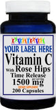 Private Label Vitamin C with Rosehips Time Release 1500mg 200caps Private Label 12,100,500 Bottle Price