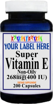 Private Label Super Vitamin E (Non-Oily) 200caps Private Label 12,100,500 Bottle Price