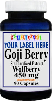 Private Label Goji Berry Standardized Extract 450mg 90caps Private Label 12,100,500 Bottle Price