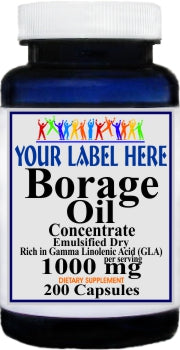 Private Label Borage Oil Concentrate Emulsified Dry 200caps Private Label 12,100,500 Bottle Price