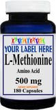 Private Label L-Methionine 500mg 180caps Private Label 12,100,500 Bottle Price
