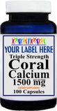 Private Label Triple Strength Coral Calcium 1500mg 100caps or 200caps Private Label 12,100,500 Bottle Price