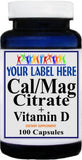 Private Label Calcium and Magnesium Citrate + Vitamin D 100caps Private Label 12,100,500 Bottle Price
