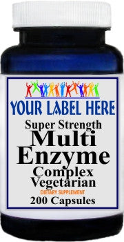 Private Label Super Strength Multi-Enzyme Complex 200caps Private Label 12,100,500 Bottle Price