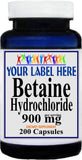 Private Label Betaine Hydrochloride 900mg 200caps Private Label 12,100,500 Bottle Price