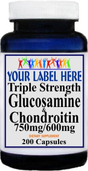 Private Label Triple Strength Glucosamine and Chondroitin 200caps Private Label 12,100,500 Bottle Price