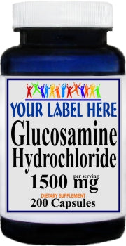 Private Label Glucosamine Hydrochloride 1500mg 200caps Private Label 12,100,500 Bottle Price