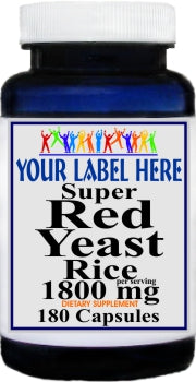 Private Label Super Red Yeast Rice 1800mg 180caps Private Label 12,100,500 Bottle Price