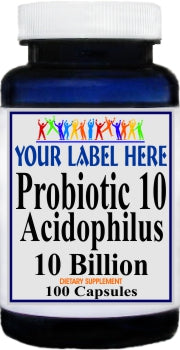 Private Label Probiotic 10 2000mg 100caps or 200caps Private Label 12,100,500 Bottle Price