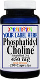 Private Label Phosphatidylcholine 450mg 200caps Private Label 12,100,500 Bottle Price